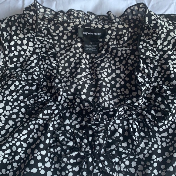 SPENSE | B&W Sleeveless Blouse • Small - Picture 3 of 4